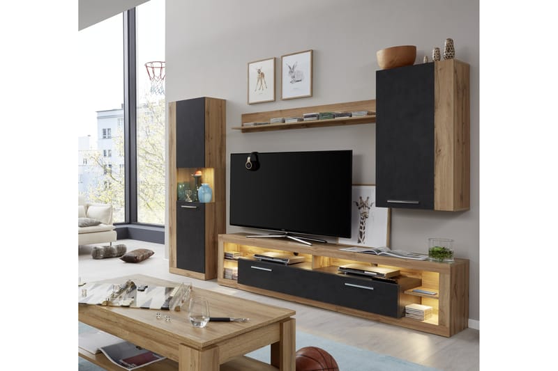 Curella TV-møbelsæt - Brun - Møbler - TV-Borde & Mediemøbler - Tv-møbelsæt