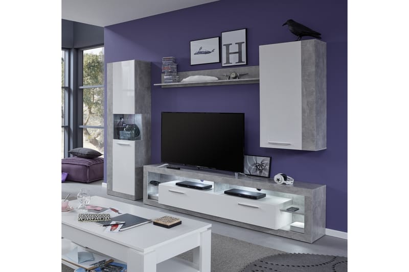 Curella TV-møbelsæt - Hvid - Møbler - TV-Borde & Mediemøbler - Tv-møbelsæt