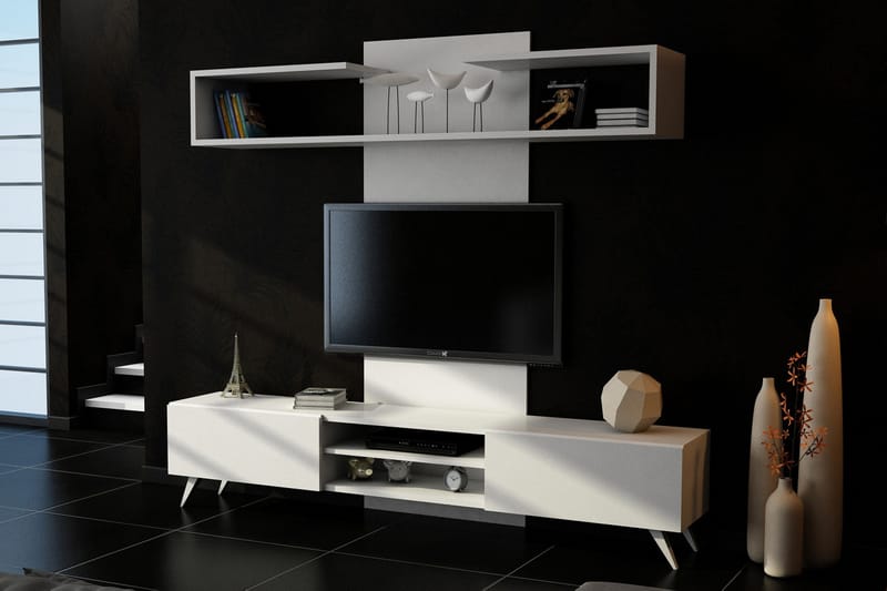 Demses Medieopbevaring - Hvid - Møbler - TV borde & mediemøbler - Tv-møbelsæt