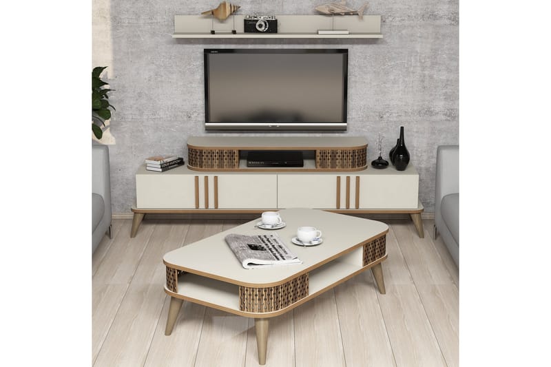 Hovdane TV-møbelsæt 168 cm - Brun - Møbler - TV-Borde & Mediemøbler - Tv-møbelsæt