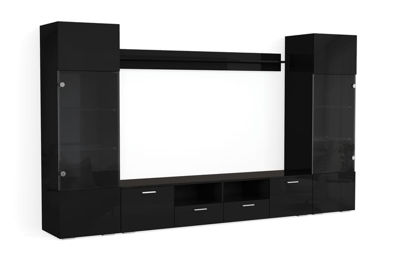 Mellon Tv-Møbelsæt 41x240 cm - Glas/Sort - Møbler - TV borde & mediemøbler - Tv-møbelsæt