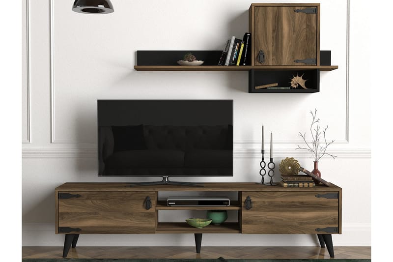 Mohed TV-Møblesæt 180 cm - Brun / sort - Møbler - TV borde & mediemøbler - Tv-møbelsæt