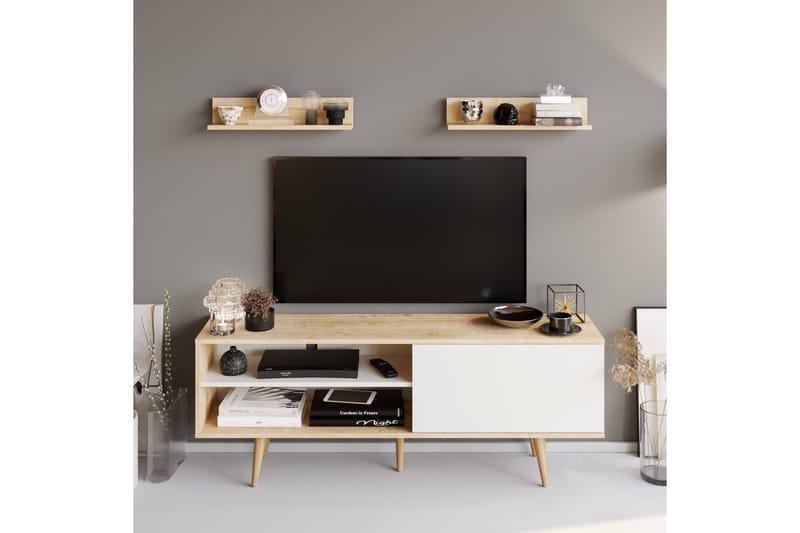 Rinorea TV-møbelsæt 160x59 cm - Hvid - Møbler - TV borde & mediemøbler - Tv-møbelsæt