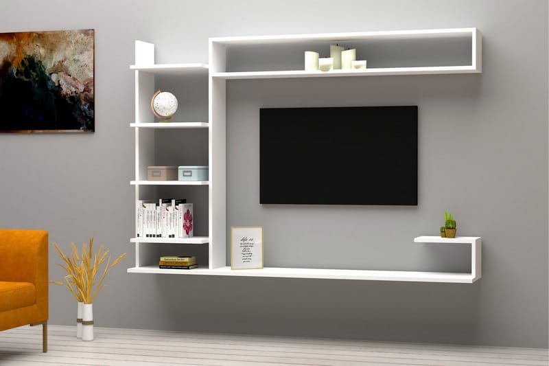 Rinorea TV-møbelsæt 180x121,8 cm - Hvid - Møbler - TV borde & mediemøbler - Tv-møbelsæt