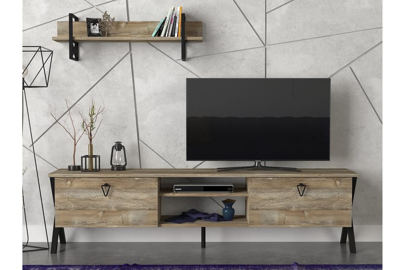 Tera Home TV-bænk Korsben - Beige - Møbler - TV borde & mediemøbler - Tv-møbelsæt