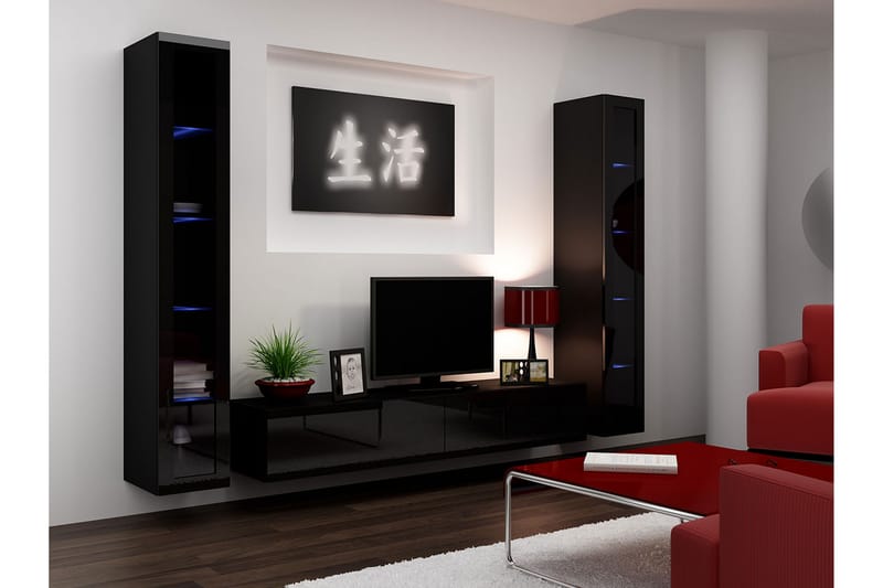 Vigo TV-møbelsæt 260x40x180 cm - Hvid - Møbler - TV-Borde & Mediemøbler - Tv-møbelsæt