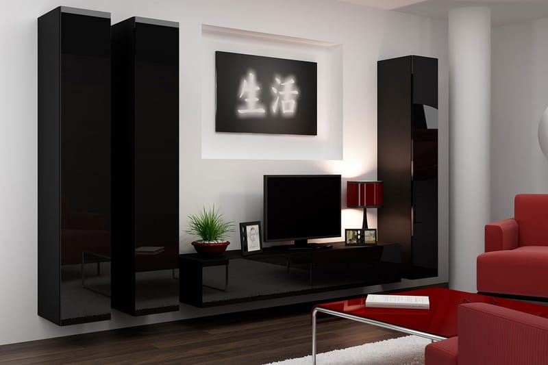 Vigo TV-møbelsæt 300x40x180 cm - Hvid - Møbler - TV-Borde & Mediemøbler - Tv-møbelsæt
