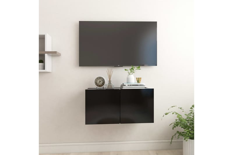 væghængt tv-skab 60x30x30 cm sort - Sort - Møbler - TV-Borde & Mediemøbler - TV-skab