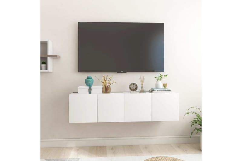væghængte tv-skabe 2 stk. 60x30x30 cm hvid - Hvid - Møbler - TV borde & mediemøbler - TV-skab