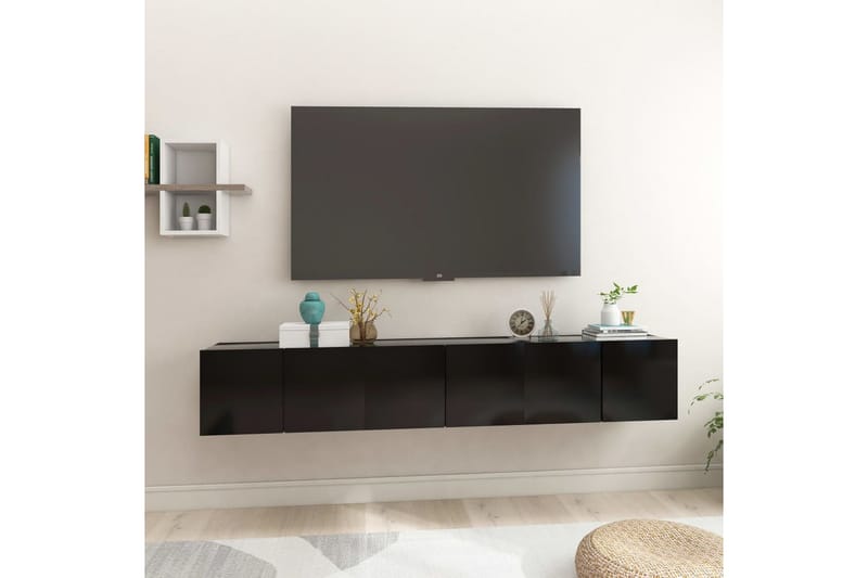 væghængte tv-skabe 3 stk. 60x30x30 cm sort - Sort - Møbler - TV borde & mediemøbler - TV-borde
