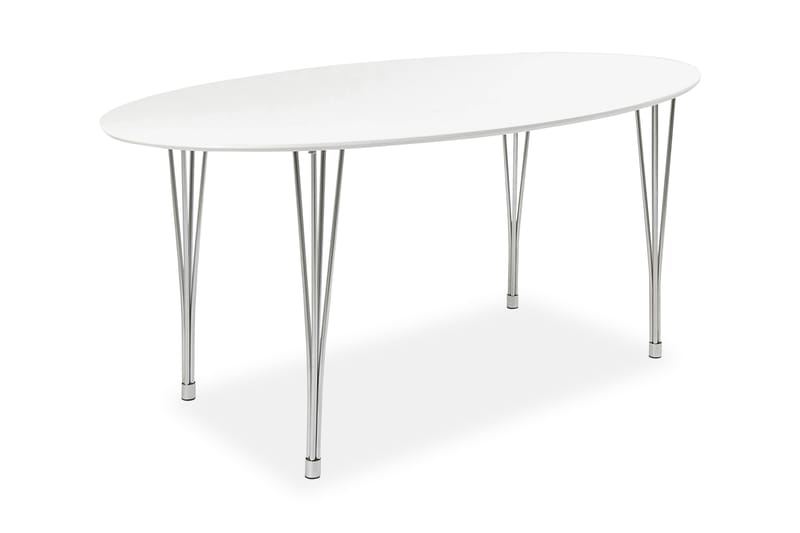 Felia Spisebord 180 cm Oval - Hvid/Krom - Møbler - Borde - Spisebord og køkkenbord