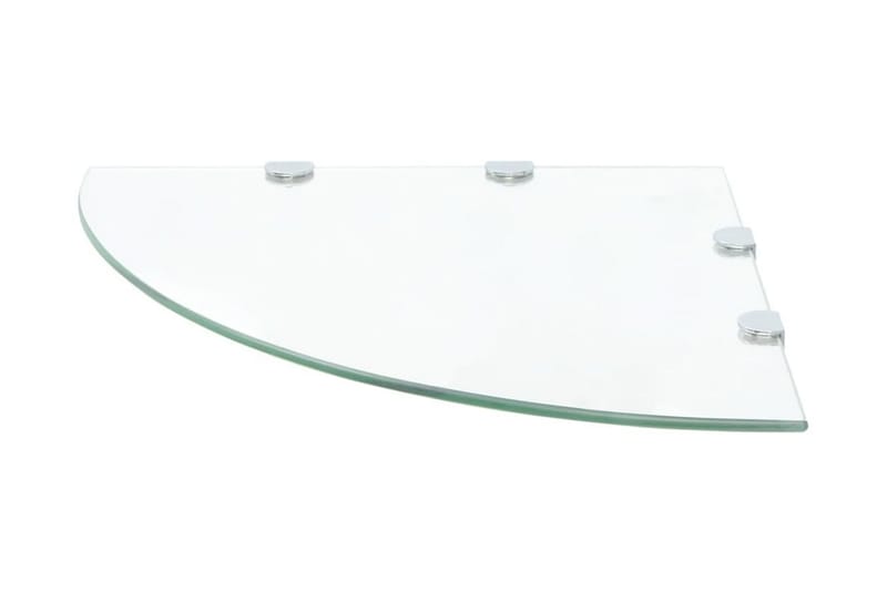 hjørnehylder m. krombeslag 2 stk. 45 x 45 cm hvidt glas - gennemsigtig - Opbevaring - Hylder & Reoler - Hjørnehylde og hjørnereol