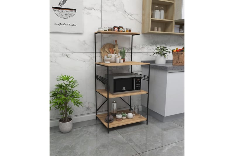 Cartin Køkkenhylde 45x60 cm - Sort / natur - Opbevaring - Hylder & Reoler - Hylder & hyldeknægte