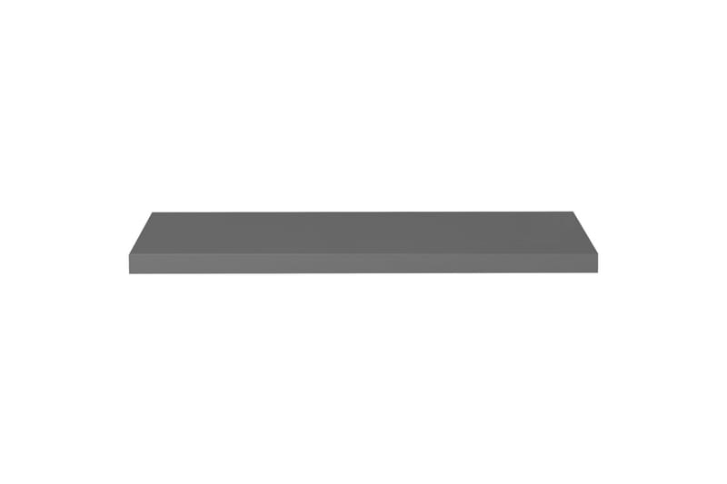 svævehylder 2 stk. 90x23,5x3,8 cm MDF grå højglans - Grå - Opbevaring - Hylder & Reoler - Vægreol