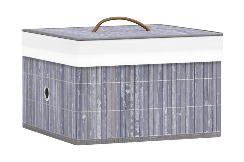 Opbevaringskasser 4 Stk. Bambus Grå - Opbevaring - Opbevaring til småting - Kurve & kasser