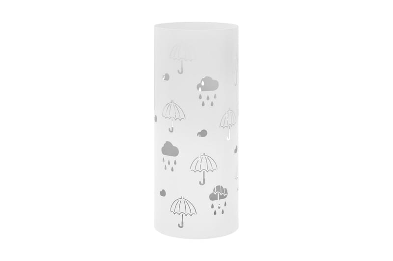 Paraplystativ Paraplyer Stål Hvid - Hvid - Opbevaring - Opbevaring til småting - Opbevaringsstativ - Paraplystativ