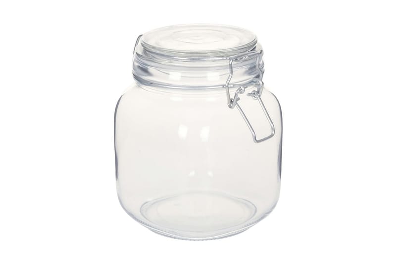 Glaskrukker Med Lås 12 Stk. 1 L - gennemsigtig - Husholdning - Madlavning & Bagning - Køkkenudstyr - Dåser & syltetøjsglas