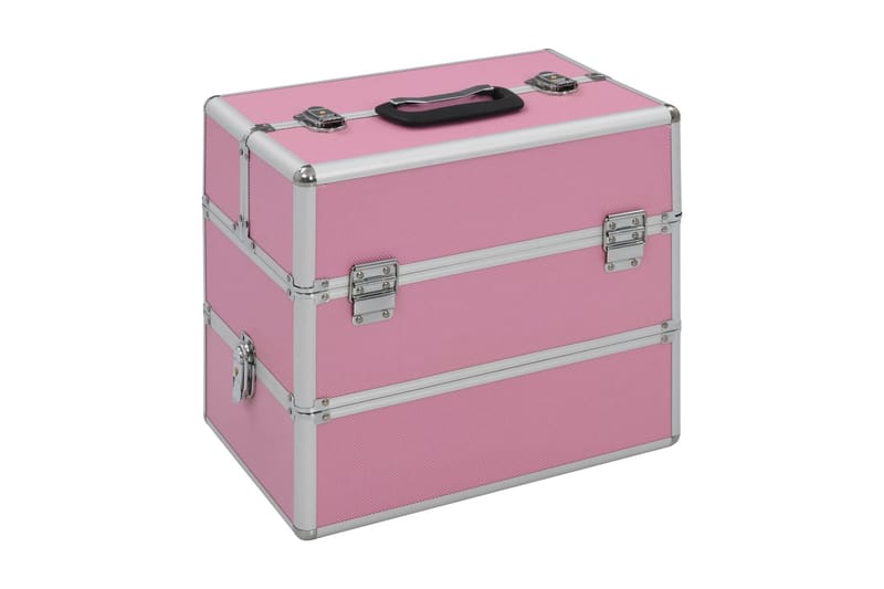 makeupkuffert 37 x 24 x 35 cm pink aluminium - Opbevaring - Opbevaring til småting
