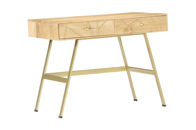 Skrivebord Med Skuffer 100x55x75 cm Massivt Mangotræ - Brun - Opbevaring - Opbevaringsmøbler - Kommode - Sekretær