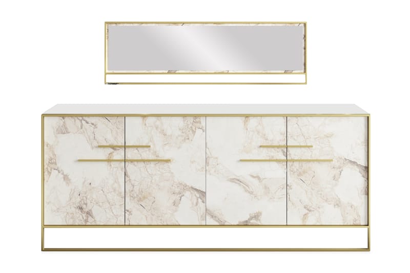 Estrado Sidebord 180 cm - Guld|Hvid - Opbevaring - Opbevaringsmøbler - Skænke & sideboards