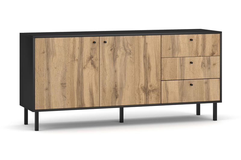 Fearnan Sideboard 42x164 cm - Sort/Natur - Opbevaring - Opbevaringsmøbler - Skænke & sideboards