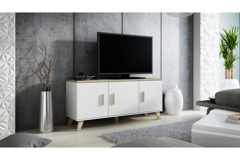 Lottana Skænk 150x45x69 cm - Hvid/Sonoma Eg - Opbevaring - Opbevaringsmøbler - Skænke & sideboards