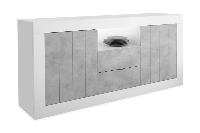 Urbino Skænk 184 cm - Hvid/Grå - Opbevaring - Opbevaringsmøbler - Skænke & sideboards