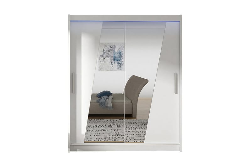Leila Garderob + LED - Hvid - Opbevaring - Tøjopbevaring - Garderobeskabe
