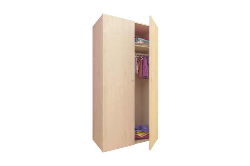 Simple Garderobe 90 Træ/Natur - Polini Kids - Opbevaring - Tøjopbevaring - Garderobeskabe