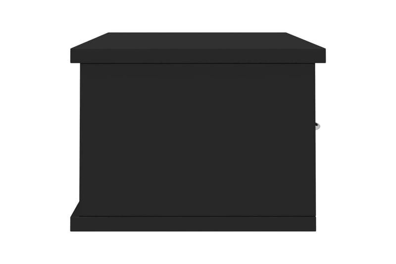 Vægskab med skuffer 60x26x18,5 cm spånplade sort højglans - Sort - Opbevaring - Væghængt opbevaring