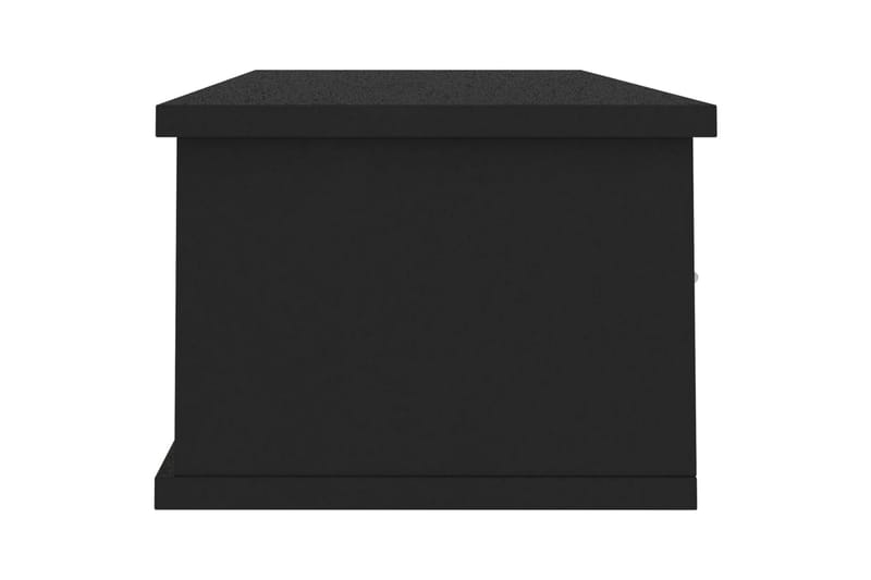 Vægskab med skuffer 90 x 26 x 18,5 cm spånplade sort - Sort - Opbevaring - Væghængt opbevaring