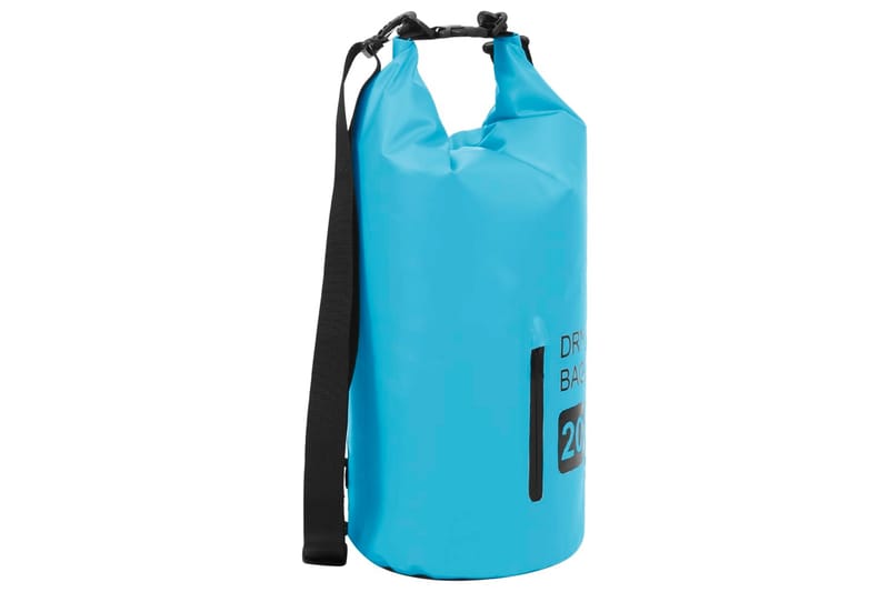vandtæt tørpose med lynlås 20 l PVC blå - Sport & fritid - Camping & vandring - Udekøkken & camnpingkøkken