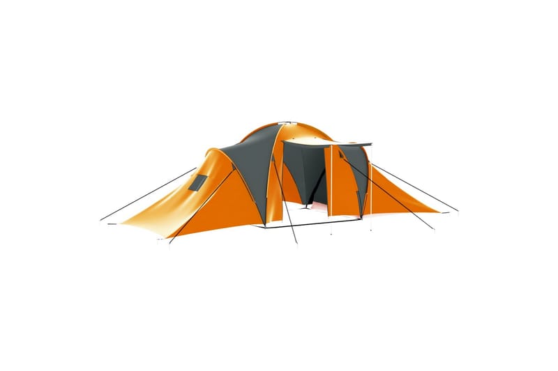 campingtelt 9 personer stof grå og orange - Orange - Sport & fritid - Camping & vandring - Telt - Familietelt