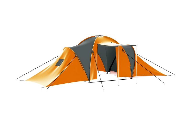 campingtelt 9 personer stof grå og orange - Orange - Sport & fritid - Camping & vandring - Telt