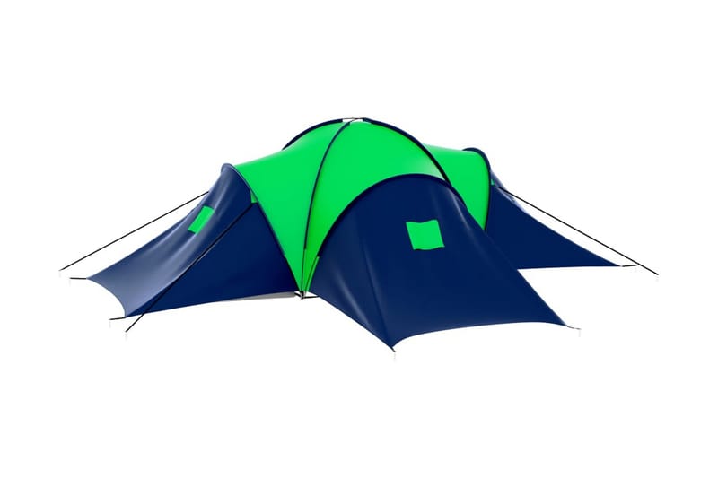 Campingtelt Stof 9 Personer Blå Og Grøn - Flerfarvet - Sport & fritid - Camping & vandring - Telt