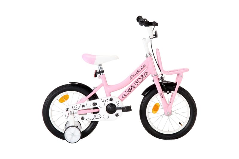 Børnecykel Med Frontlad 14 Tommer Hvid Og Pink