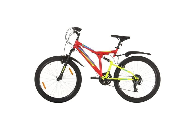 mountainbike 21 gear 26 tommer hjul 49 cm rød - Rød - Sport & fritid - Friluftsliv - Cykler - Mountainbike