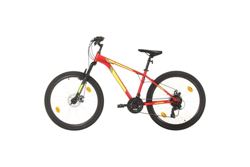 mountainbike 21 gear 27,5 tommer hjul 38 cm rød - Rød - Sport & fritid - Friluftsliv - Cykler - Mountainbike