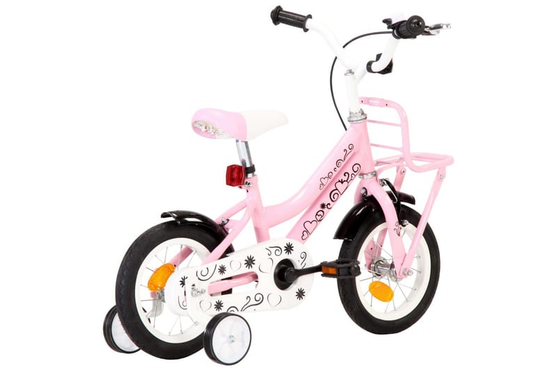 Børnecykel Med Frontlad 12 Tommer Hvid Og Pink - Lyserød - Sport & fritid - Friluftsliv - Cykler