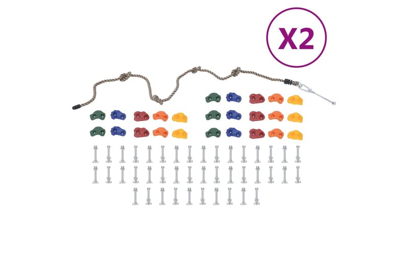 klatresten med reb 50 stk. flerfarvet - Sport & fritid - Friluftsliv - Klattring - Tilbehør klatring