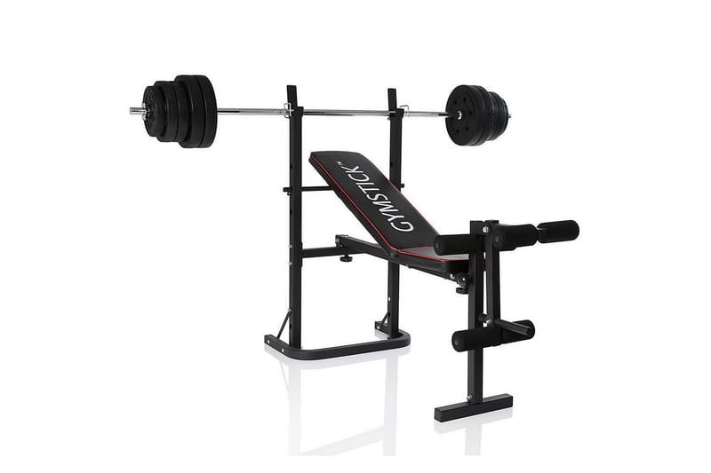 Gym bænk Gymstick vægtbænk med 40 kg sæt - Sport & fritid - Hjemmetræning - Træningsredskaber - Træningsbænk & bænkpresbænk