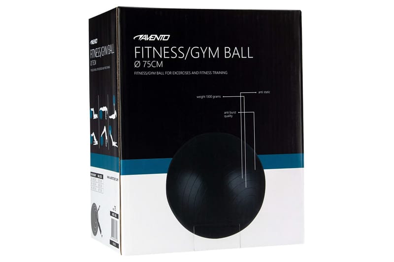 Avento træningsbold diam. 75 cm sort - Sort - Sport & fritid - Hjemmtræning - Træningsredskaber