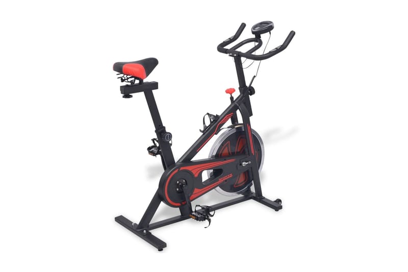 motionscykel med pulssensor sort og rød - Sport & fritid - Hjemmetræning - Træningsmaskiner - Motionscykel & spinningcykel