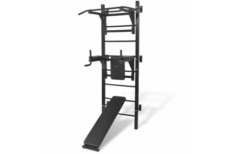 vægmonteret multifunktionel fitness-styrketårn sort - Sport & fritid - Hjemmetræning - Vægte & vægtstænger - Power rack & power tower