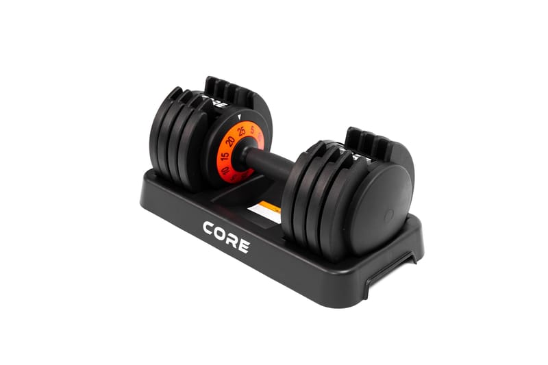 Core Justerbare Håndvægte 25 kg - Sort - Sport & fritid - Hjemmetræning - Vægte & vægtstænger - Håndvægte & håndvægtstænger