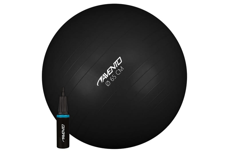 Avento træningsbold + pumpe diam. 65 cm sort - Sort - Sport & fritid - Hjemmetræning - Vægte & vægtstænger - Medicinbold