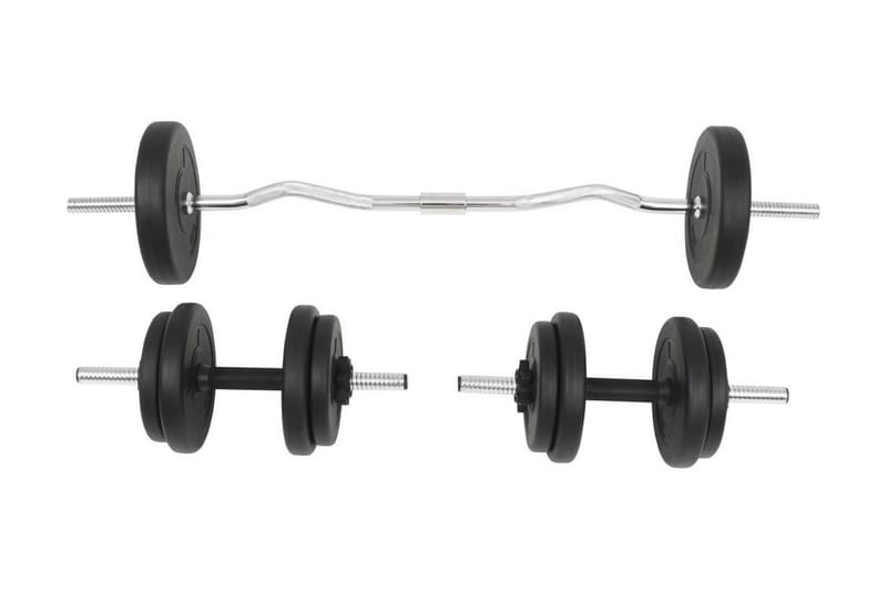 vægtstangs- og håndvægtssæt 30 kg - Sport & fritid - Hjemmetræning - Vægte & vægtstænger - Vægtstang