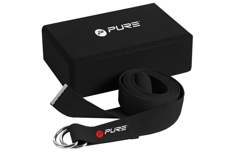 Pure2Improve yogablok og rem sort - Sort - Sport & fritid - Hjemmetræning - Yoga - Yogablok
