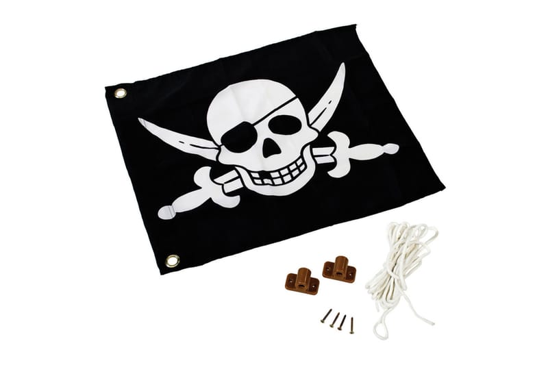 Piratflag med Hejsefunktion Sort