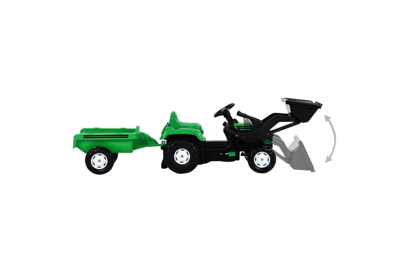 traktor med pedaler og anhænger + læsser til børn - Grøn - Sport & fritid - Leg & sport - Legekøretøjer & hobbykøretøjer